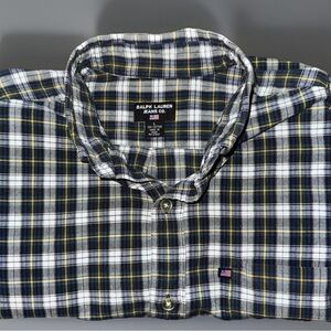 Vintage Ralph Lauren Jeans Co Men's Plaid Shirt Short Sleeve